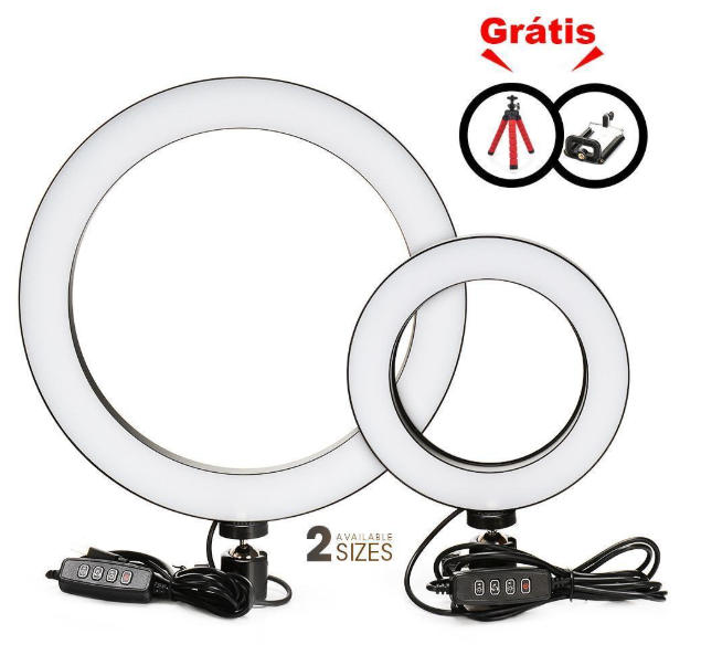 Anel de Luz Profissional Com Tripé (Ring Light) - Frete Grátis